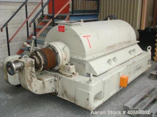 Used Sharples Pennwalt P5400 Super-D-Canter centrifuge, stainless steel on product contact parts. Designed for solution infeed 20-25 m3/h, dry matter content 30-40%. 31.2" (800mm) x 210.6" (5400mm) l...