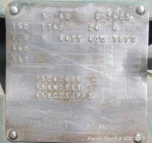 Used Sharples P-5400 Super-D-Canter Centrifuge, 316/317 stainless steel construction on product contact areas, maximum bowl speed 3000 rpm, 8.5" single lead conveyor with sintered tuingsten carbide w...