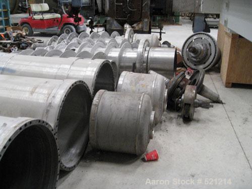 USED: Sharples P-6000 vertical pressuretite Super-D-Canter centrifuge, 316/317 stainless steel construction. Max bowl speed 3000 rpm, vaportite at 15 psig or 1 bar, 300 deg F or 149 deg C, 316/317 st...