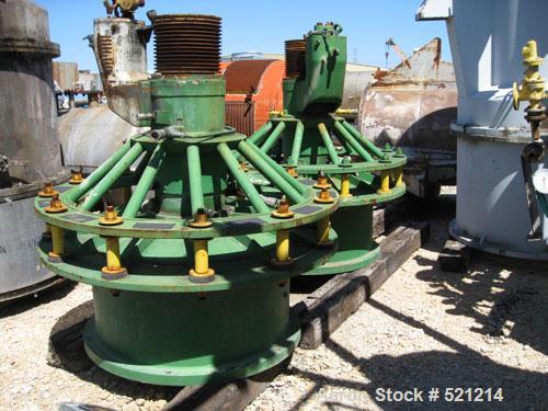 USED: Sharples P-6000 vertical pressuretite Super-D-Canter centrifuge, 316/317 stainless steel construction. Max bowl speed 3000 rpm, vaportite at 15 psig or 1 bar, 300 deg F or 149 deg C, 316/317 st...