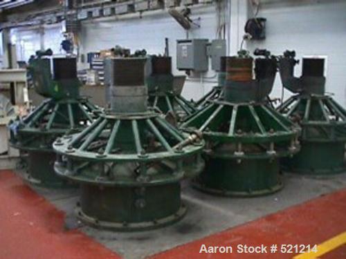 USED: Sharples P-6000 vertical pressuretite Super-D-Canter centrifuge, 316/317 stainless steel construction. Max bowl speed 3000 rpm, vaportite at 15 psig or 1 bar, 300 deg F or 149 deg C, 316/317 st...