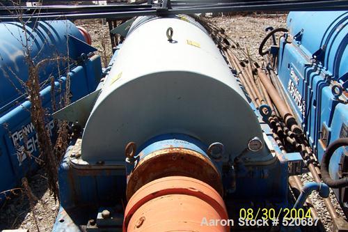 USED: Sharples PC-81000 Super-D-Canter centrifuge, stainless steelconstruction. Max bowl speed 2300 rpm, single lead conveyor, liquidplate dams, 98:1 gearbox, base, casing, feed tube.