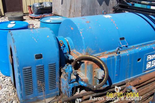 USED: Sharples PC-81000 Super-D-Canter centrifuge, stainless steelconstruction. Max bowl speed 2300 rpm, single lead conveyor, liquidplate dams, 98:1 gearbox, base, casing, feed tube.