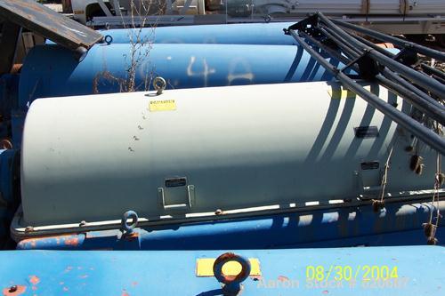 USED: Sharples PC-81000 Super-D-Canter centrifuge, stainless steelconstruction. Max bowl speed 2300 rpm, single lead conveyor, liquidplate dams, 98:1 gearbox, base, casing, feed tube.