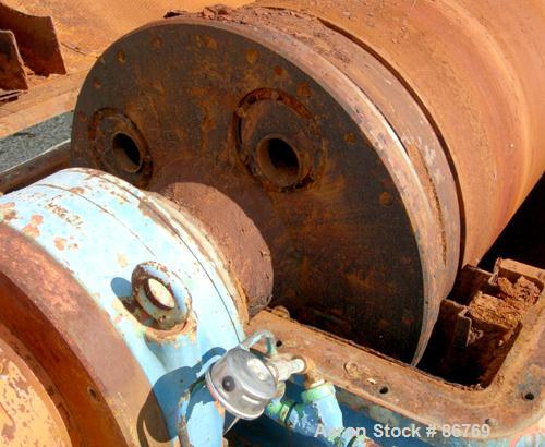 Used Sharples PC-81000 Super-D-Canter Centrifuge, 304 Stainless Steel Construction on Product Contact Areas. Max bowl speed 2300 RPM, 8" single lead conveyor with tiles, 360 discharge with STC liners...