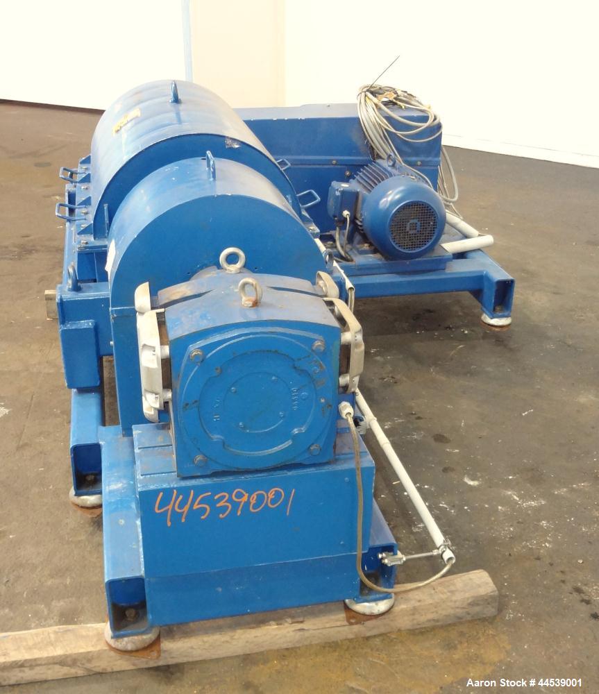 Used Sharples PM-20000 Super-D-Canter Centrifuge. 316 Stainless steel construction (product contact areas), maximum bowl speed 3250 rpm, discharge ports with wear liners, 4.25" single lead conveyor w...
