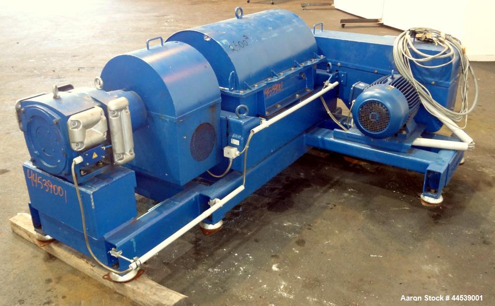Used Sharples PM-20000 Super-D-Canter Centrifuge. 316 Stainless steel construction (product contact areas), maximum bowl speed 3250 rpm, discharge ports with wear liners, 4.25" single lead conveyor w...