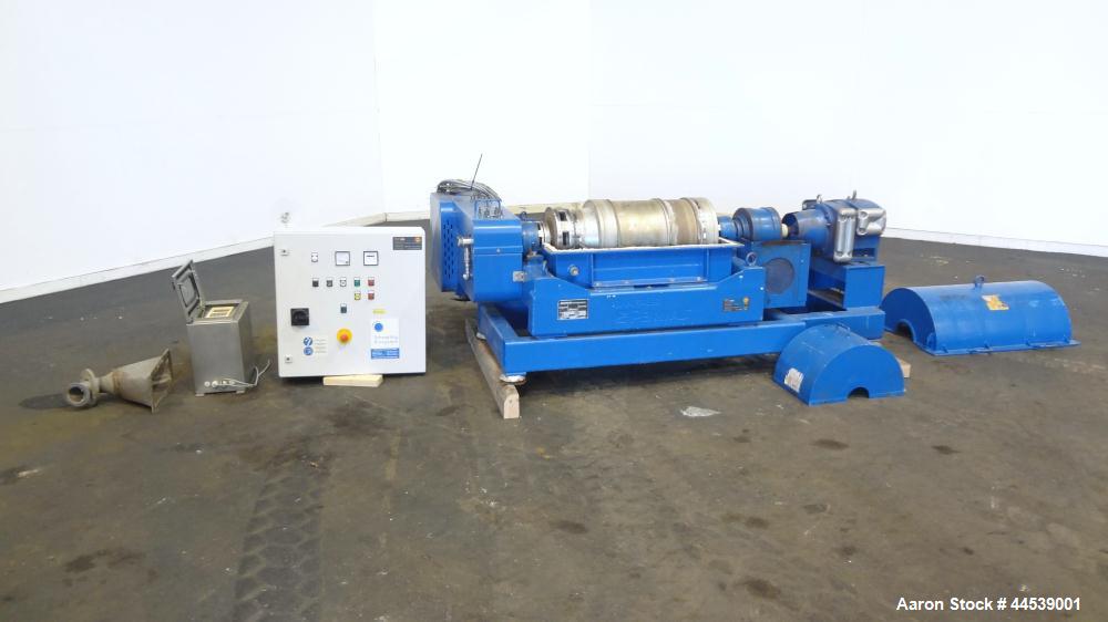 Used Sharples PM-20000 Super-D-Canter Centrifuge. 316 Stainless steel construction (product contact areas), maximum bowl speed 3250 rpm, discharge ports with wear liners, 4.25" single lead conveyor w...