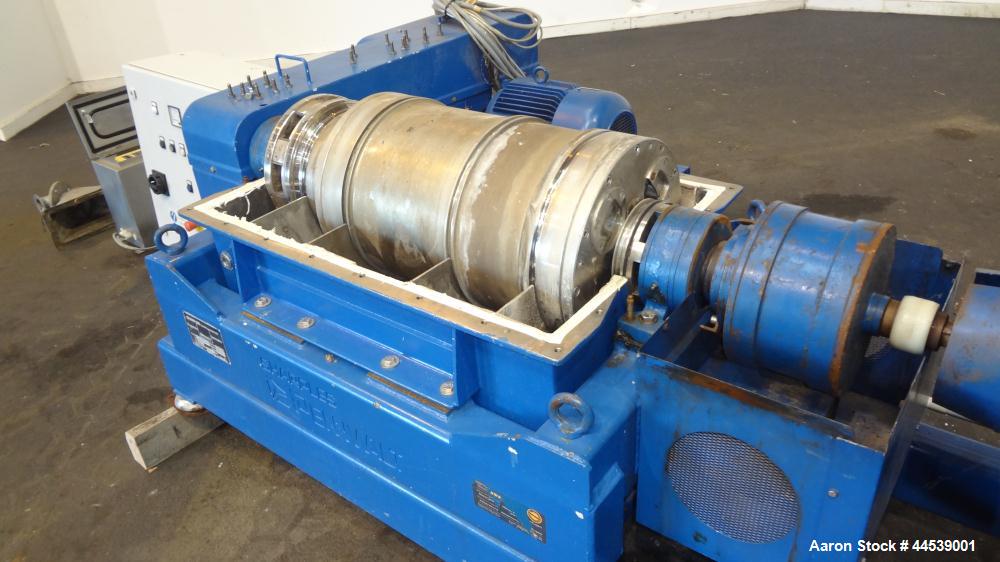 Used Sharples PM-20000 Super-D-Canter Centrifuge. 316 Stainless steel construction (product contact areas), maximum bowl speed 3250 rpm, discharge ports with wear liners, 4.25" single lead conveyor w...
