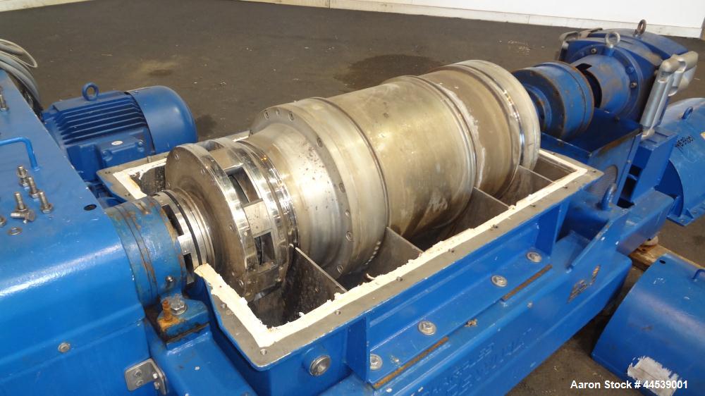 Used Sharples PM-20000 Super-D-Canter Centrifuge. 316 Stainless steel construction (product contact areas), maximum bowl speed 3250 rpm, discharge ports with wear liners, 4.25" single lead conveyor w...