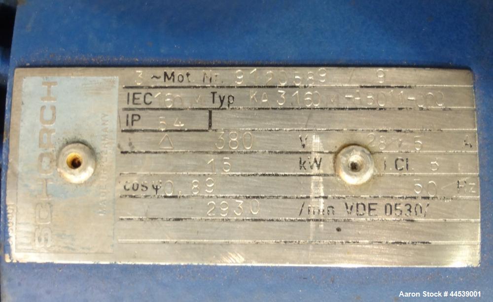 Used Sharples PM-20000 Super-D-Canter Centrifuge. 316 Stainless steel construction (product contact areas), maximum bowl speed 3250 rpm, discharge ports with wear liners, 4.25" single lead conveyor w...