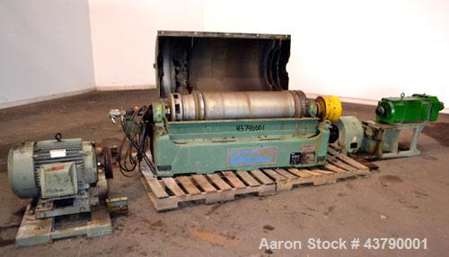 Used Sharples PM-30000 Super-D-Canter Centrifuge. 316 Stainless steel construction (product contact areas), maximum bowl speed 4000 rpm, 4-1/4” single lead conveyor with sintered tungsten carbide wea...