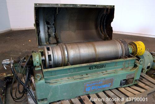 Used Sharples PM-30000 Super-D-Canter Centrifuge. 316 Stainless steel construction (product contact areas), maximum bowl speed 4000 rpm, 4-1/4” single lead conveyor with sintered tungsten carbide wea...