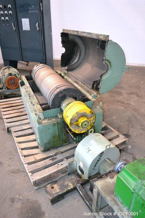 Used Sharples PM-30000 Super-D-Canter Centrifuge. 316 Stainless steel construction (product contact areas), maximum bowl speed 4000 rpm, 4-1/4” single lead conveyor with sintered tungsten carbide wea...