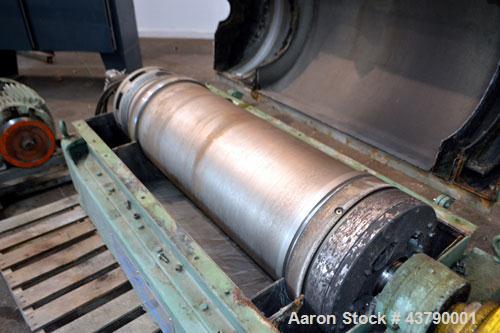 Used Sharples PM-30000 Super-D-Canter Centrifuge. 316 Stainless steel construction (product contact areas), maximum bowl speed 4000 rpm, 4-1/4” single lead conveyor with sintered tungsten carbide wea...