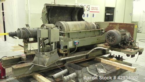 Used Sharples PM-35000/SDC Super-D-Canter Centrifuge, 316 Stainless Steel Construction (Product Contact Areas). Max bowl speed 3150 RPM, base, casing w/fiberglass top cover, gearbox. 7 1/2 HP backdri...