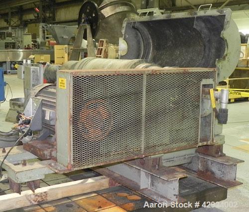 Used Sharples PM-35000/SDC Super-D-Canter Centrifuge, 316 Stainless Steel Construction (Product Contact Areas). Max bowl speed 3150 RPM, base, casing w/fiberglass top cover, gearbox. 7 1/2 HP backdri...