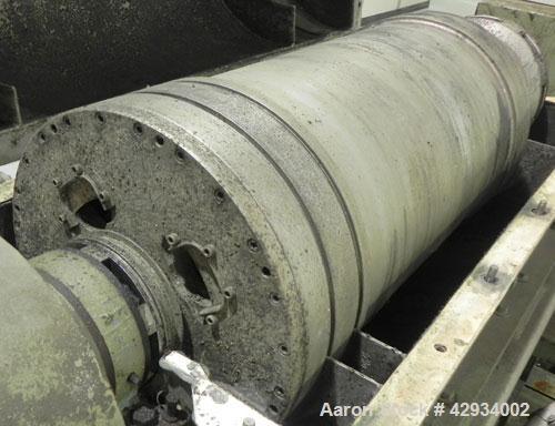 Used Sharples PM-35000/SDC Super-D-Canter Centrifuge, 316 Stainless Steel Construction (Product Contact Areas). Max bowl speed 3150 RPM, base, casing w/fiberglass top cover, gearbox. 7 1/2 HP backdri...