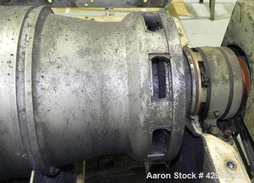 Used Sharples PM-35000/SDC Super-D-Canter Centrifuge, 316 Stainless Steel Construction (Product Contact Areas). Max bowl speed 3150 RPM, base, casing w/fiberglass top cover, gearbox. 7 1/2 HP backdri...