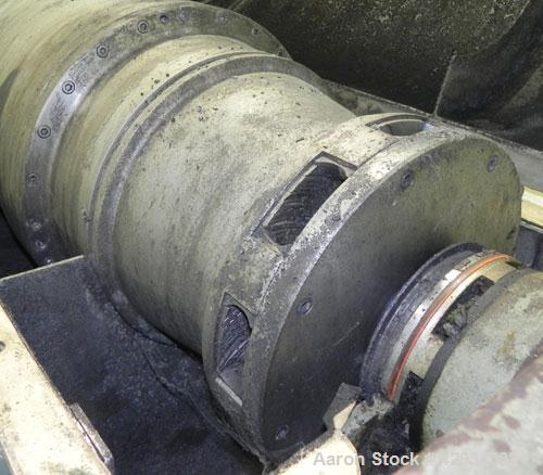 Used Sharples PM-35000/SDC Super-D-Canter Centrifuge, 316 Stainless Steel Construction (Product Contact Areas). Max bowl speed 3150 RPM, base, casing w/fiberglass top cover, gearbox. 7 1/2 HP backdri...