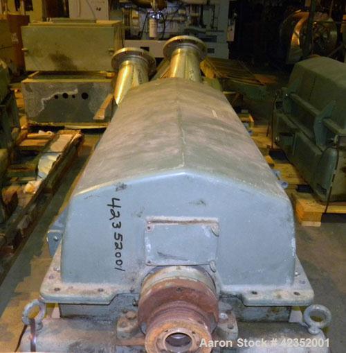 Used Sharples PM-35000 Super-D-Canter Centrifuge, 316 Stainless Steel Construction (product contact area), maximum bowl speed 3250 rpm, single lead conveyor with sintered tungsten carbide wear protec...