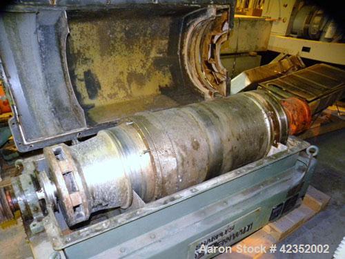 Used Sharples PM-35000 Super-D-Canter Centrifuge, 316 Stainless Steel Construction (product contact area), maximum bowl speed 3250 rpm, single lead conveyor with sintered tungsten carbide wear protec...