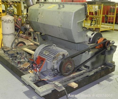 Used Sharples PM-35000 (Type RR-392) Super-D-Canter Centrifuge System. Driven by a 30 HP, 3/60/460 Volt, 1755 RPM motor. 10 HP backdrive motor. Includes a control panel with an Allen Bradley Panelvie...