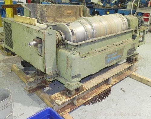 Used Sharples PM-35000 Super-D-Canter Centrifuge, Type PR392-485448, 316 Stainless Steel Construction (Product Contact Areas). Max bowl speed 3250 RPM, base, casing w/fiberglass top cover, gearbox. 7...