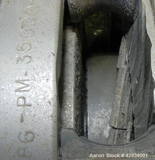 Used Sharples PM-35000 Super-D-Canter Centrifuge, Type PR392-485448, 316 Stainless Steel Construction (Product Contact Areas). Max bowl speed 3250 RPM, base, casing w/fiberglass top cover, gearbox. 7...