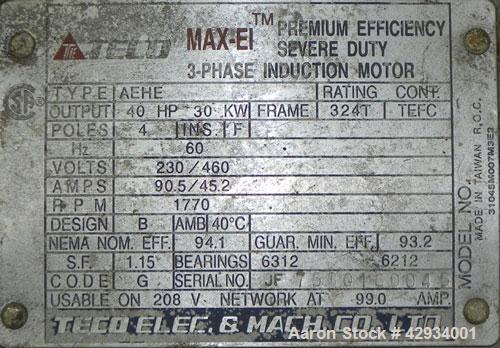 Used Sharples PM-35000 Super-D-Canter Centrifuge, Type PR392-485448, 316 Stainless Steel Construction (Product Contact Areas). Max bowl speed 3250 RPM, base, casing w/fiberglass top cover, gearbox. 7...