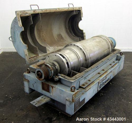 Used Sharples PM-35000 Super- D-Canter Centrifuge . Stainless steel construction (product contact areas), max bowl speed 3150 rpm, 360 degree solids discharge ports with sintered tungsten carbide wea...