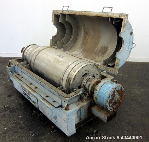 Used Sharples PM-35000 Super- D-Canter Centrifuge . Stainless steel construction (product contact areas), max bowl speed 3150 rpm, 360 degree solids discharge ports with sintered tungsten carbide wea...