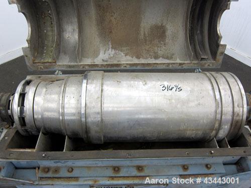 Used Sharples PM-35000 Super- D-Canter Centrifuge . Stainless steel construction (product contact areas), max bowl speed 3150 rpm, 360 degree solids discharge ports with sintered tungsten carbide wea...