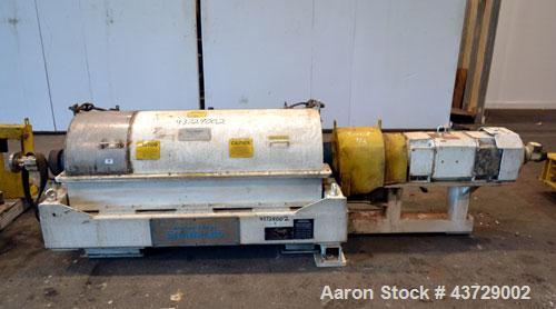 Used Sharples PM-35000 Super-D-Canter Centrifuge. 316 Stainless steel construction (Product contact areas),3250 RPM, 5.5” single lead conveyor with sintered tungsten carbide wear protection, 360 degr...