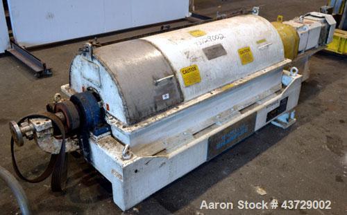Used Sharples PM-35000 Super-D-Canter Centrifuge. 316 Stainless steel construction (Product contact areas),3250 RPM, 5.5” single lead conveyor with sintered tungsten carbide wear protection, 360 degr...
