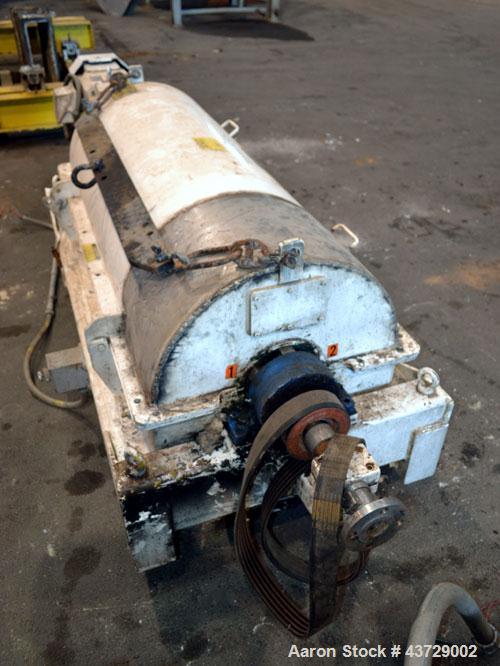 Used Sharples PM-35000 Super-D-Canter Centrifuge. 316 Stainless steel construction (Product contact areas),3250 RPM, 5.5” single lead conveyor with sintered tungsten carbide wear protection, 360 degr...