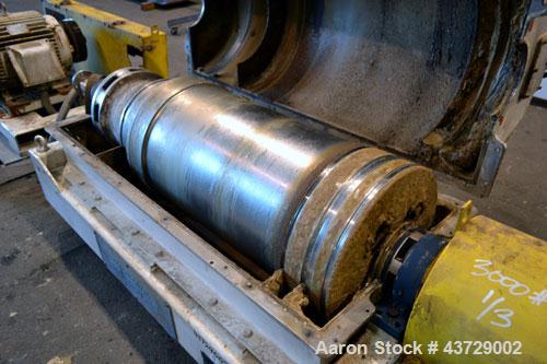 Used Sharples PM-35000 Super-D-Canter Centrifuge. 316 Stainless steel construction (Product contact areas),3250 RPM, 5.5” single lead conveyor with sintered tungsten carbide wear protection, 360 degr...