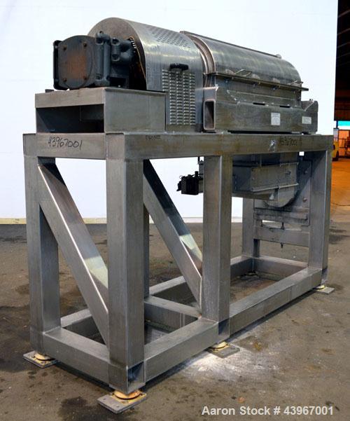 Used Sharples PM-35000 "Semi-Sanitary" Super-D-Canter Centrifuge. 2205 Duplex stainless steel (same as 317 ss) construction product contact areas. Maximum bowl speed 3600 rpm, 5-1/2" single lead conv...