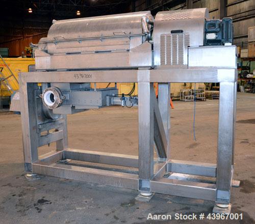 Used Sharples PM-35000 "Semi-Sanitary" Super-D-Canter Centrifuge. 2205 Duplex stainless steel (same as 317 ss) construction product contact areas. Maximum bowl speed 3600 rpm, 5-1/2" single lead conv...