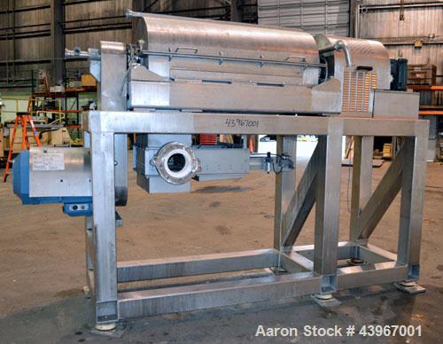 Used Sharples PM-35000 "Semi-Sanitary" Super-D-Canter Centrifuge. 2205 Duplex stainless steel (same as 317 ss) construction product contact areas. Maximum bowl speed 3600 rpm, 5-1/2" single lead conv...