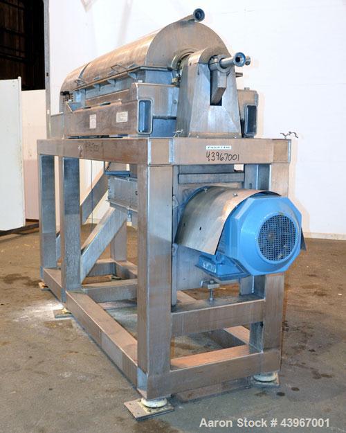 Used Sharples PM-35000 "Semi-Sanitary" Super-D-Canter Centrifuge. 2205 Duplex stainless steel (same as 317 ss) construction product contact areas. Maximum bowl speed 3600 rpm, 5-1/2" single lead conv...
