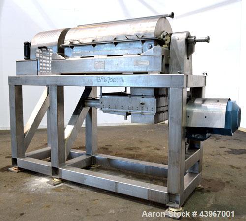 Used Sharples PM-35000 "Semi-Sanitary" Super-D-Canter Centrifuge. 2205 Duplex stainless steel (same as 317 ss) construction product contact areas. Maximum bowl speed 3600 rpm, 5-1/2" single lead conv...