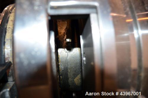 Used Sharples PM-35000 "Semi-Sanitary" Super-D-Canter Centrifuge. 2205 Duplex stainless steel (same as 317 ss) construction product contact areas. Maximum bowl speed 3600 rpm, 5-1/2" single lead conv...