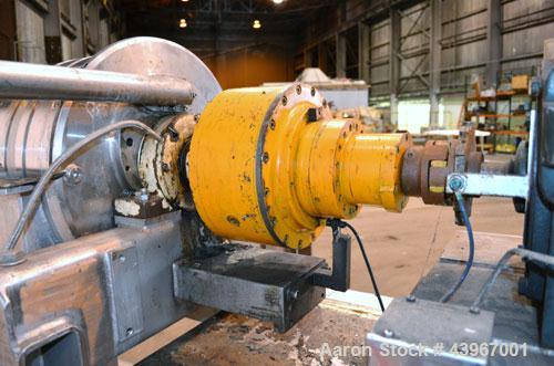 Used Sharples PM-35000 "Semi-Sanitary" Super-D-Canter Centrifuge. 2205 Duplex stainless steel (same as 317 ss) construction product contact areas. Maximum bowl speed 3600 rpm, 5-1/2" single lead conv...