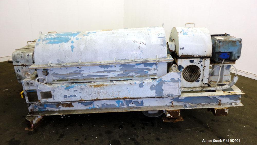 Used Sharples PM-35000 Super-D-Canter Centrifuge. 316 Stainless steel construction (product contact areas). Maximum bowl speed 3250 rpm, 5-1/2" single lead conveyor with sintered tungsten carbide til...
