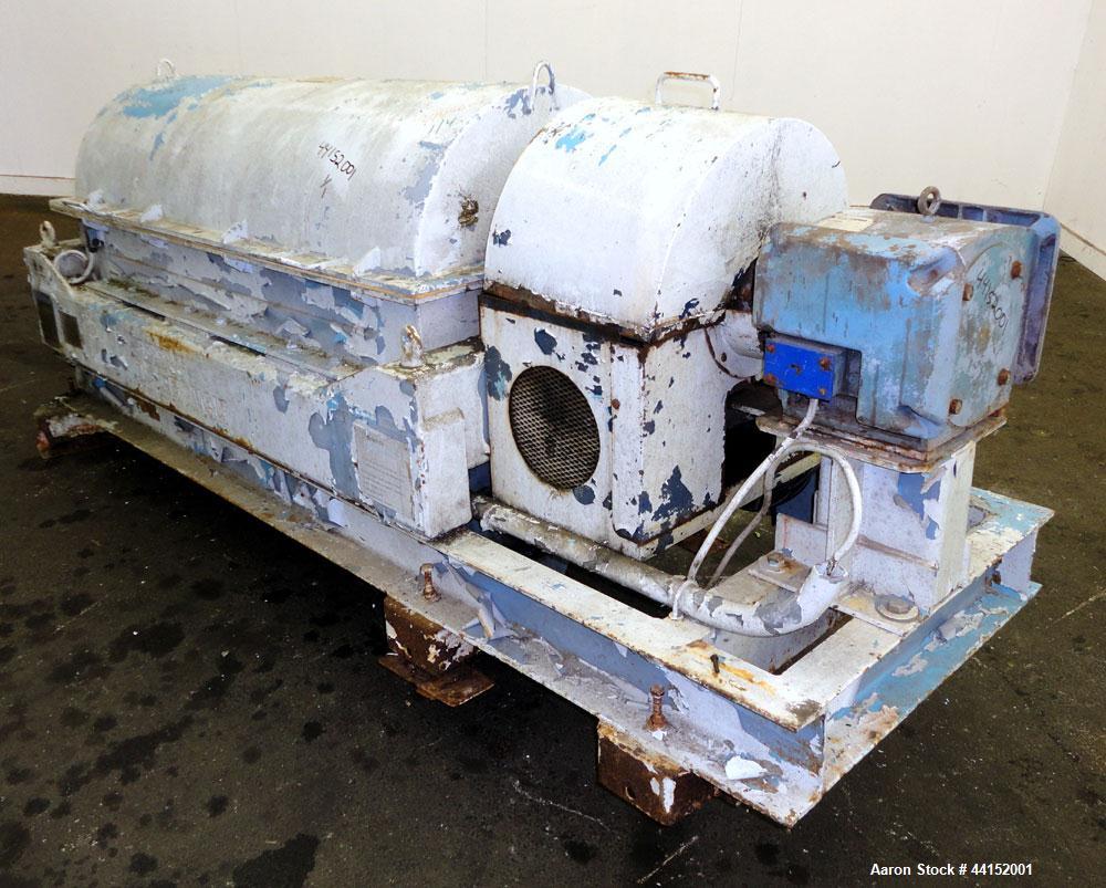 Used Sharples PM-35000 Super-D-Canter Centrifuge. 316 Stainless steel construction (product contact areas). Maximum bowl speed 3250 rpm, 5-1/2" single lead conveyor with sintered tungsten carbide til...
