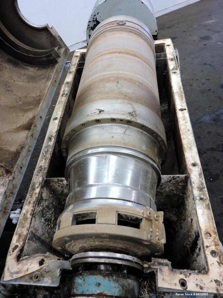 Used Sharples PM-35000 Super-D-Canter Centrifuge. 316 Stainless steel construction (product contact areas). Maximum bowl speed 3250 rpm, 5-1/2" single lead conveyor with sintered tungsten carbide til...