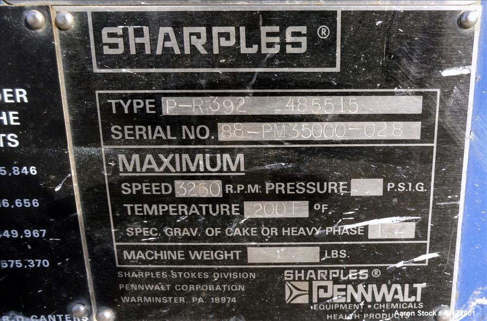 Sharples PM-35000 Super-D-Canter Centrifuge