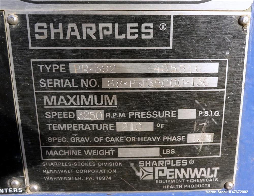 Sharples Polymizer PM-35000 Super-D-Canter Centrifuge