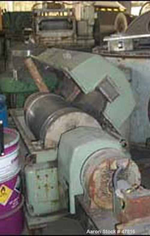 USED: Sharples PM-35000 Super-D-Cantercentrifuge. 316/317 stainless steel construction. Max bowl speed 3250 rpm, 360 degree solid discharge ports with replaceable stc wear liners, 5.5" single lead co...